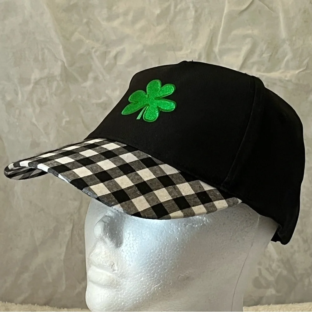Black and Green Clover St. Patrick's Day Cap